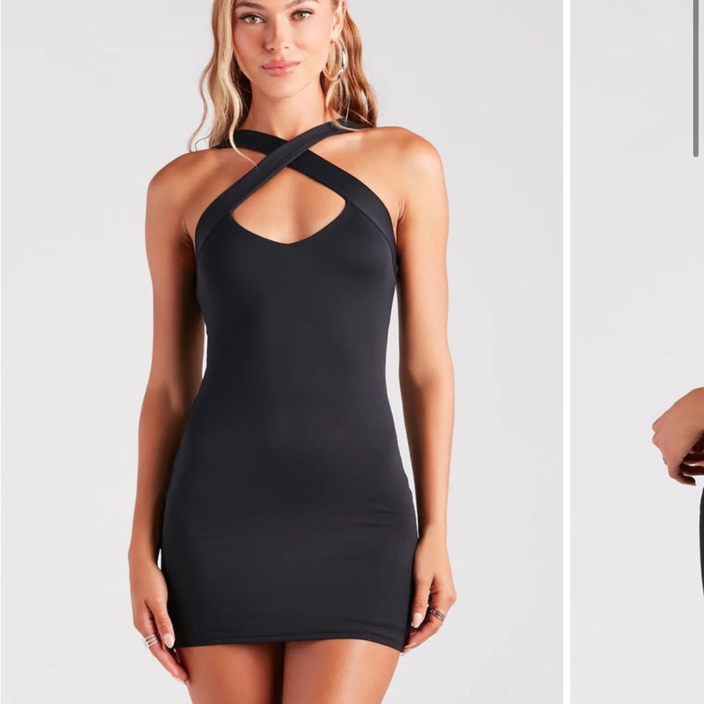 Windsor Cross Over Sleeveless Bodycon Mini Dress NWT